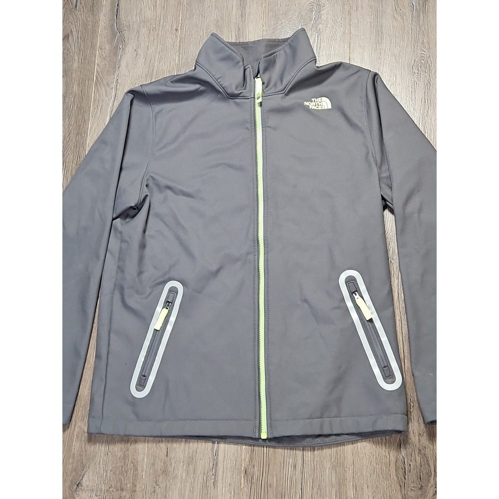 The‎ North Face Shell Gray,  Softshell Jacket Boys size XL 18-20 Very Nice 1337